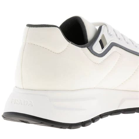 sneakers prada bordeaux suola gomma bianca|Sneakers in pelle Bianco .